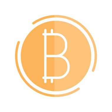 Bitcoin Düz Işık Vektörü Simgesi Tasarımı