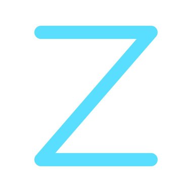 Z Düz Işık Vektörü Simgesi Tasarımı
