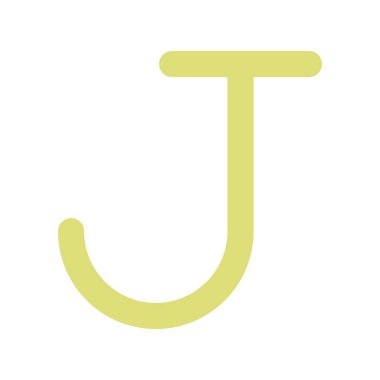 J Düz Işık Vektörü Simgesi Tasarımı