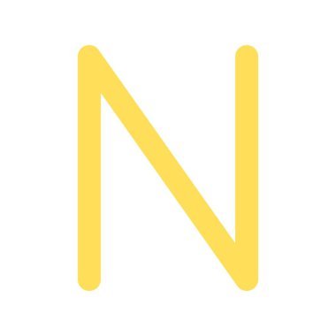 N Düz Işık Vektörü Simgesi Tasarımı