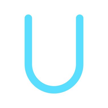 U Düz Işık Vektörü Simgesi Tasarımı