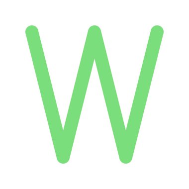 W Düz Işık Vektörü Simgesi Tasarımı