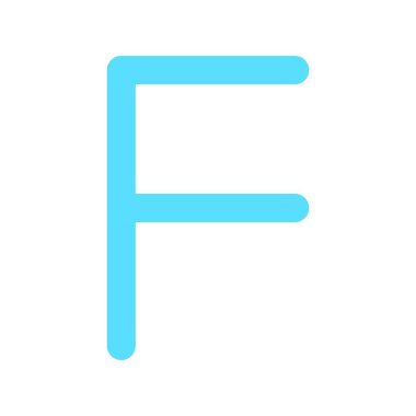 F Düz Işık Vektörü Simgesi Tasarımı