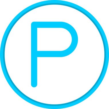 P Düz Çember Vektör Simgesi Tasarımı