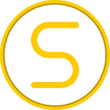 S Düz Çember Vektör Simgesi Tasarımı