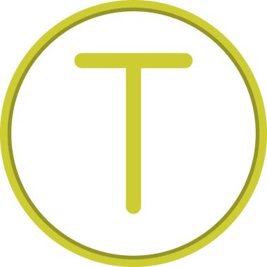 T Düz Çember Vektör Simgesi Tasarımı