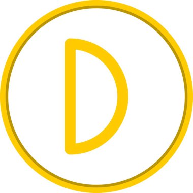 D Düz Çember Vektör Simgesi Tasarımı