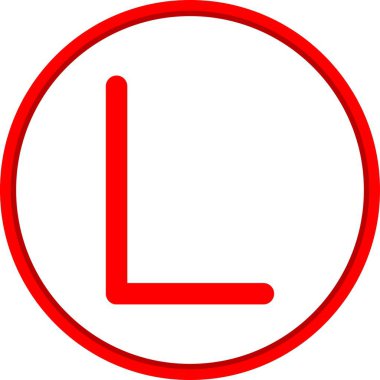 L Düz Çember Vektör Simgesi Tasarımı