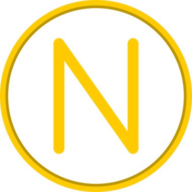 N Düz Çember Vektör Simgesi Tasarımı