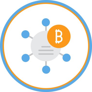 Kripto Para Birimi Düz Çember Vektör Simgesi Tasarımı