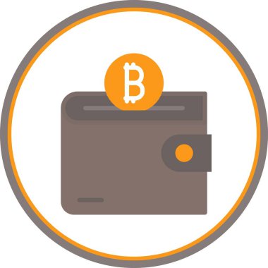 Cüzdan Düz Çember Vektör Simgesi Tasarımı