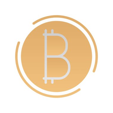  Bitcoin Düz Gradyan Vektör Simgesi Tasarımı