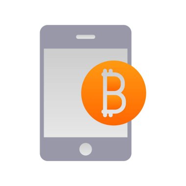 Mobil Düz Gradyan Vektör Simgesi Tasarımı