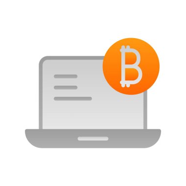 Laptop Düz Gradyan Vektör Simgesi Tasarımı