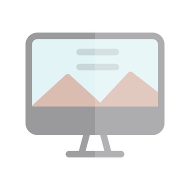 Bilgisayar Düz Işık Vektörü Simgesi Tasarımı