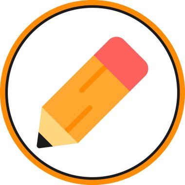 Kalem Düz Çember Vektör Simgesi Tasarımı