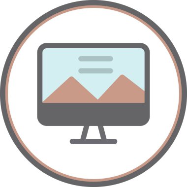 Bilgisayar Düz Çember Vektör Simgesi Tasarımı