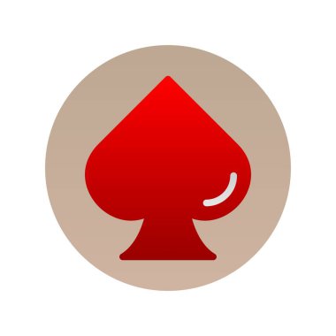 Maça Düz Gradyan Vektör Simgesi Tasarımı