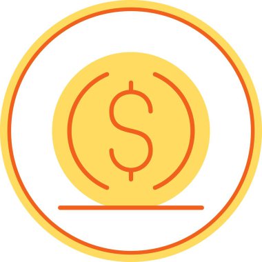 Sikke Düz Çember Vektör Simgesi Tasarımı