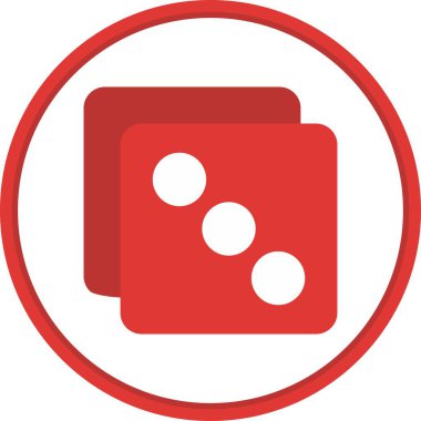 Dices Dlat Circle Vektör Simgesi Tasarımı