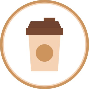 Düz Kahve Çemberi Vektör Simgesi Tasarımı