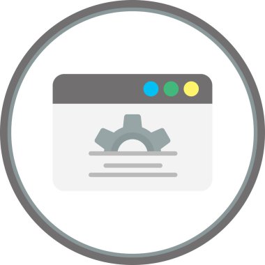 Web sitesi Düz Çember Vektör Simgesi Tasarımı