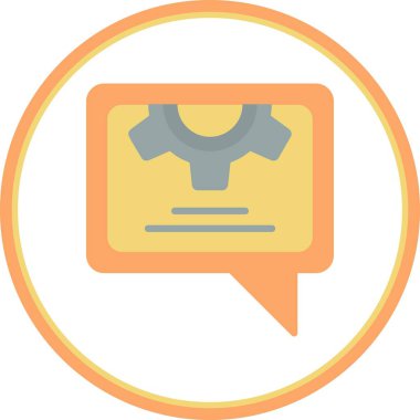 Sohbet Düz Çember Vektör Simgesi Tasarımı