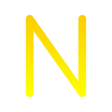  N Düz Gradyan Vektör Simgesi Tasarımı