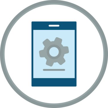 Mobil Düz Çember Vektör Simgesi Tasarımı