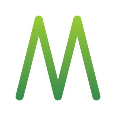  M Düz Gradyan Vektör Simgesi Tasarımı