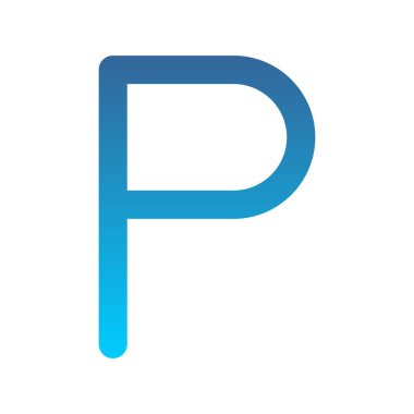 P Düz Gradyan Vektör Simgesi Tasarımı