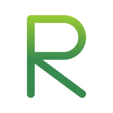 R Düz Gradyan Vektör Simgesi Tasarımı