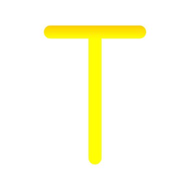  T Düz Gradyan Vektör Simgesi Tasarımı