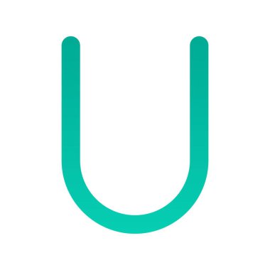 U Düz Gradyan Vektör Simgesi Tasarımı