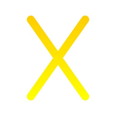 X Düz Gradyan Vektör Simgesi Tasarımı