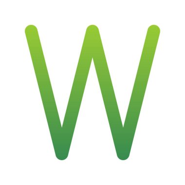 W Düz Gradyan Vektör Simgesi Tasarımı