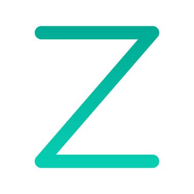 Z Düz Gradyan Vektör Simgesi Tasarımı