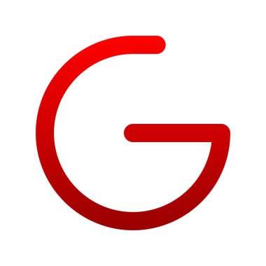 G Düz Gradyan Vektör Simgesi Tasarımı