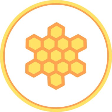 Bal peteği Düz Çember Vektör Simgesi Tasarımı