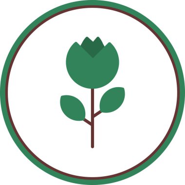 Çiçek Düz Çember Vektör Simgesi Tasarımı