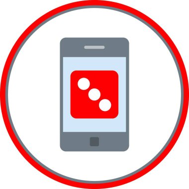 Dice Düz Çember Vektör Simgesi Tasarımı