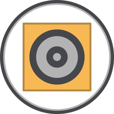 Hoparlör Düz Çember Vektör Simgesi Tasarımı