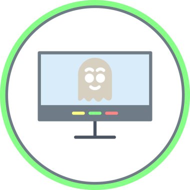 Hayalet Düz Çember Vektör Simgesi Tasarımı