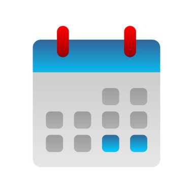 Takvim Düz Gradyan Vektör Simgesi Tasarımı