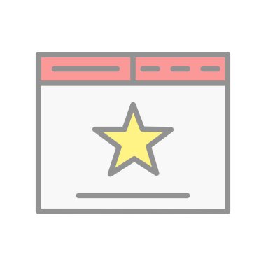 Web Sitesi Dolu Işık Vektörü Simgesi Tasarımı