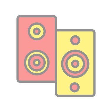 Woofer Doldurulmuş Işık Vektörü Simgesi Tasarımı