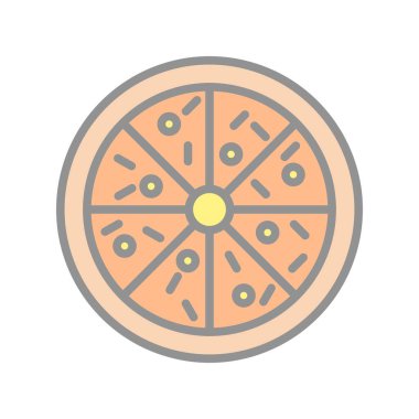 Pizza Dolu Işık Vektörü Simgesi Tasarımı