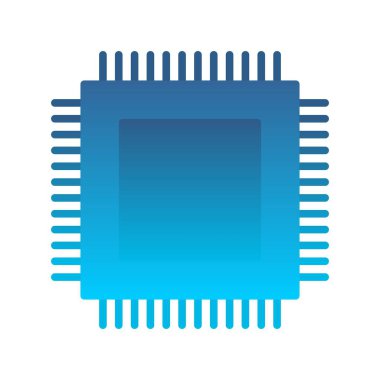 Chip Düz Gradyan Vektör Simgesi Tasarımı