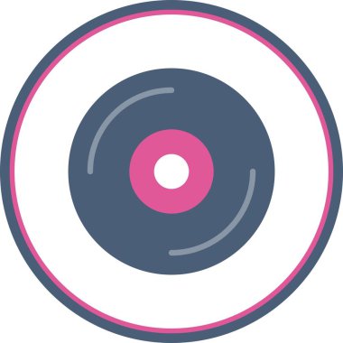  Dvd Düz Çember Vektör Simgesi Tasarımı