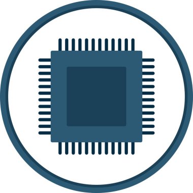 Chip Düz Çember Vektör Simgesi Tasarımı
